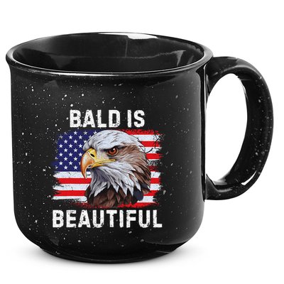 Bald Is Beautiful American Bald Eagle 4th Of July Vintage 15oz Campfire Ceramic Mug