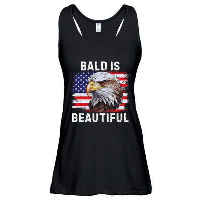 Bald Is Beautiful American Bald Eagle 4th Of July Vintage Ladies Essential Flowy Tank