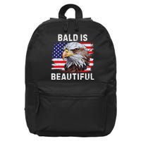 Bald Is Beautiful American Bald Eagle 4th Of July Vintage 16 in Basic Backpack