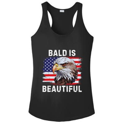 Bald Is Beautiful American Bald Eagle 4th Of July Vintage Ladies PosiCharge Competitor Racerback Tank