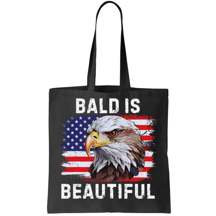 Bald Is Beautiful American Bald Eagle 4th Of July Vintage Tote Bag