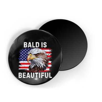 Bald Is Beautiful American Bald Eagle 4th Of July Vintage Magnet