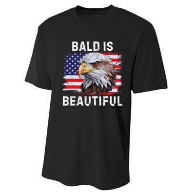 Bald Is Beautiful American Bald Eagle 4th Of July Vintage Performance Sprint T-Shirt