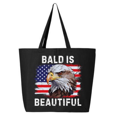 Bald Is Beautiful American Bald Eagle 4th Of July Vintage 25L Jumbo Tote