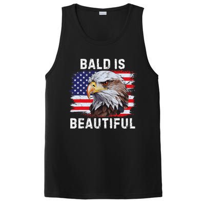 Bald Is Beautiful American Bald Eagle 4th Of July Vintage PosiCharge Competitor Tank