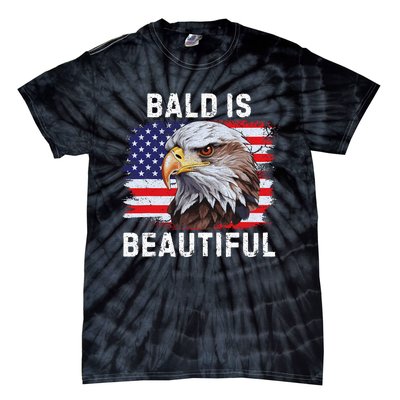 Bald Is Beautiful American Bald Eagle 4th Of July Vintage Tie-Dye T-Shirt