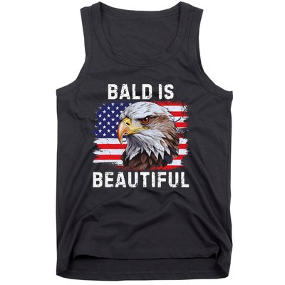 Bald Is Beautiful American Bald Eagle 4th Of July Vintage Tank Top