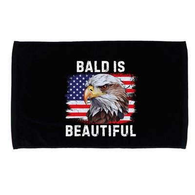 Bald Is Beautiful American Bald Eagle 4th Of July Vintage Microfiber Hand Towel