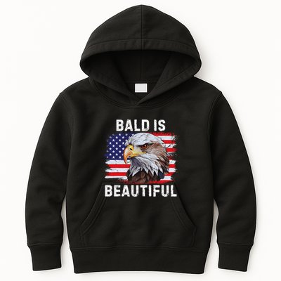 Bald Is Beautiful American Bald Eagle 4th Of July Vintage Kids Hoodie