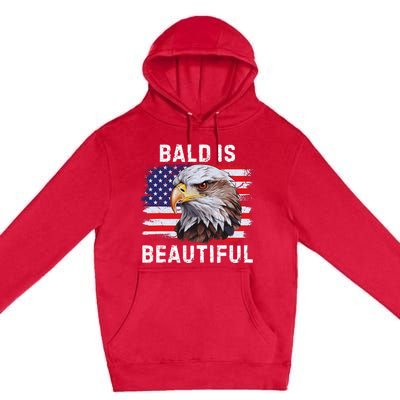 Bald Is Beautiful American Bald Eagle 4th Of July Vintage Premium Pullover Hoodie