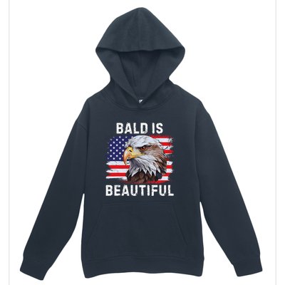 Bald Is Beautiful American Bald Eagle 4th Of July Vintage Urban Pullover Hoodie