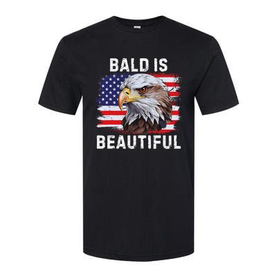 Bald Is Beautiful American Bald Eagle 4th Of July Vintage Softstyle CVC T-Shirt