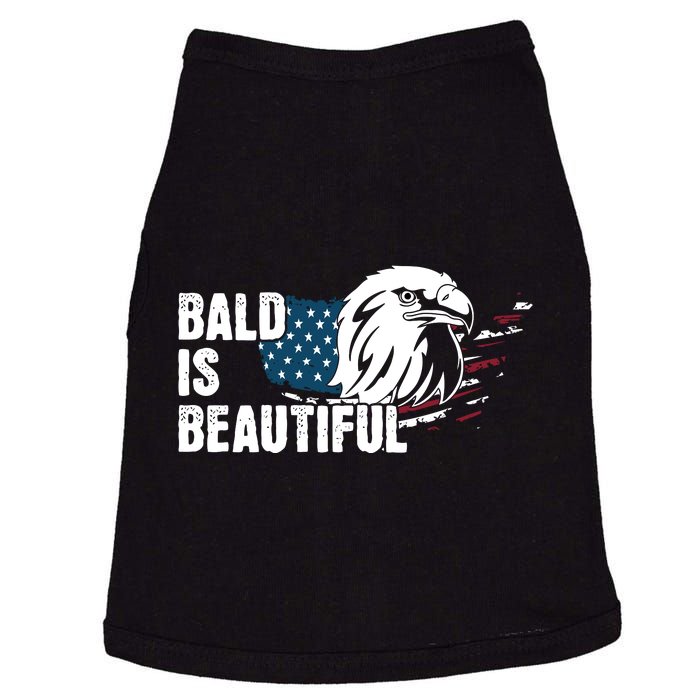 Bald Is Beautiful 4th Of July Independence Day Bald Eagle Doggie Tank