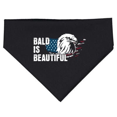 Bald Is Beautiful 4th Of July Independence Day Bald Eagle USA-Made Doggie Bandana