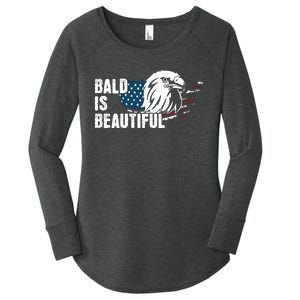 Bald Is Beautiful 4th Of July Independence Day Bald Eagle Women's Perfect Tri Tunic Long Sleeve Shirt