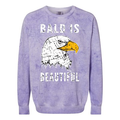 Bald Is Beautiful Gift Patriotic Bald Eagle Gift Colorblast Crewneck Sweatshirt