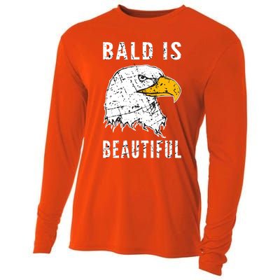 Bald Is Beautiful Gift Patriotic Bald Eagle Gift Cooling Performance Long Sleeve Crew