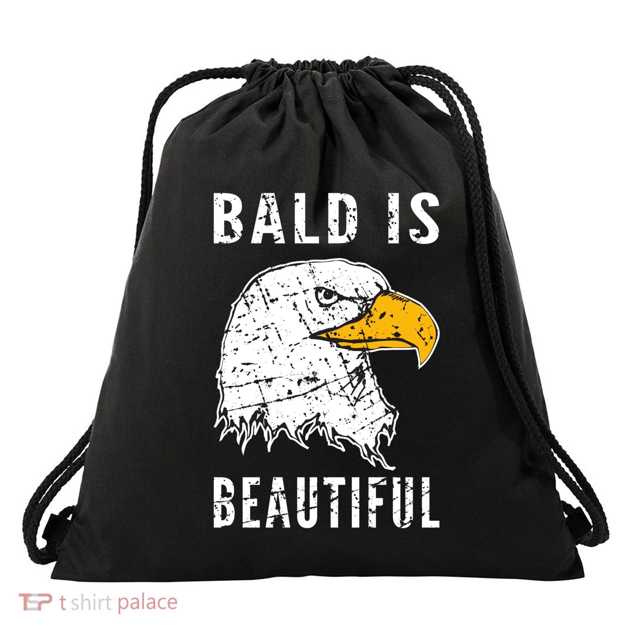 Bald Is Beautiful Gift Patriotic Bald Eagle Gift Drawstring Bag