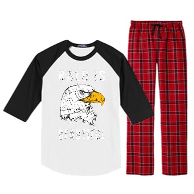 Bald Is Beautiful Gift Patriotic Bald Eagle Gift Raglan Sleeve Pajama Set