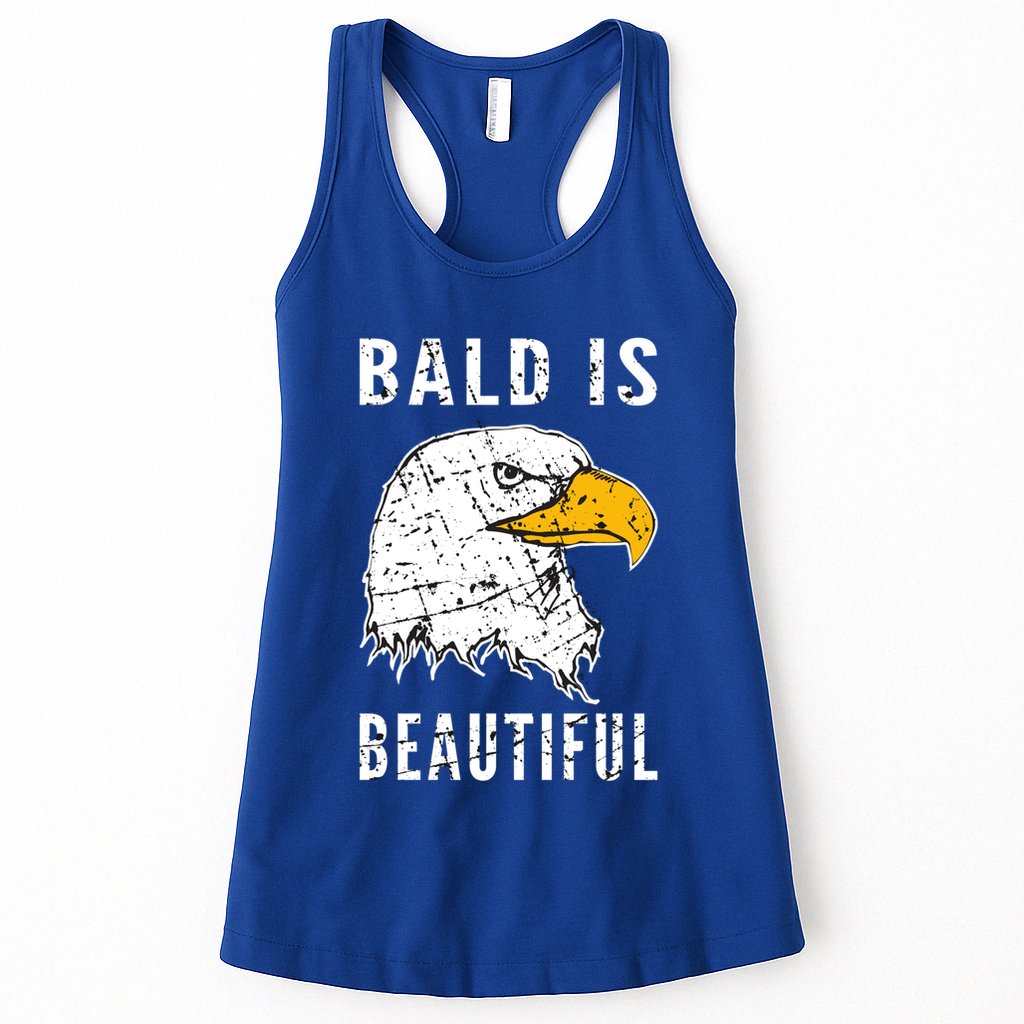 Bald Is Beautiful Gift Patriotic Bald Eagle Gift Womens Tank Top