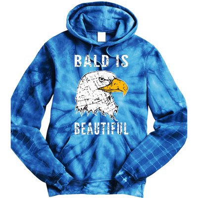 Bald Is Beautiful Gift Patriotic Bald Eagle Gift Tie Dye Hoodie