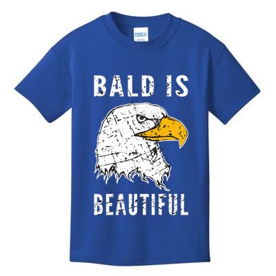 Bald Is Beautiful Gift Patriotic Bald Eagle Gift Kids T-Shirt