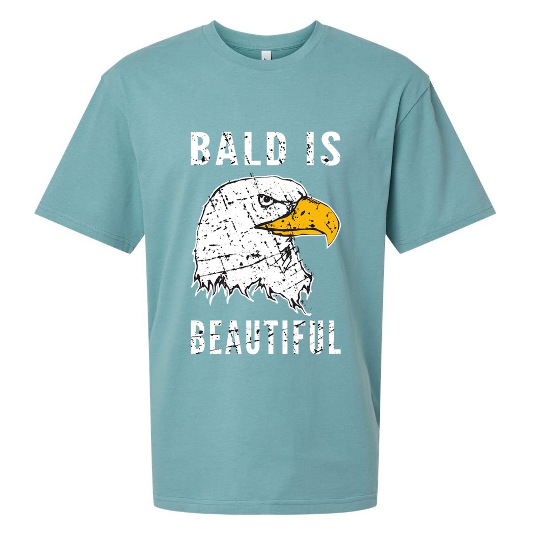 Bald Is Beautiful Gift Patriotic Bald Eagle Gift Sueded Cloud Jersey T-Shirt