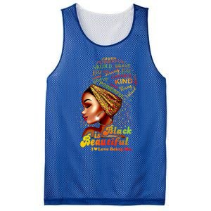 Black Is Beautiful I Love Being Me Black Gift Mesh Reversible Basketball Jersey Tank