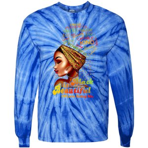 Black Is Beautiful I Love Being Me Black Gift Tie-Dye Long Sleeve Shirt