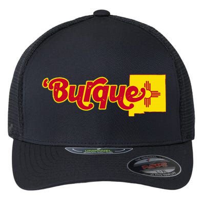 Born In Burque Albuquerque New Mexico Zia Sun Souvenir Flexfit Unipanel Trucker Cap