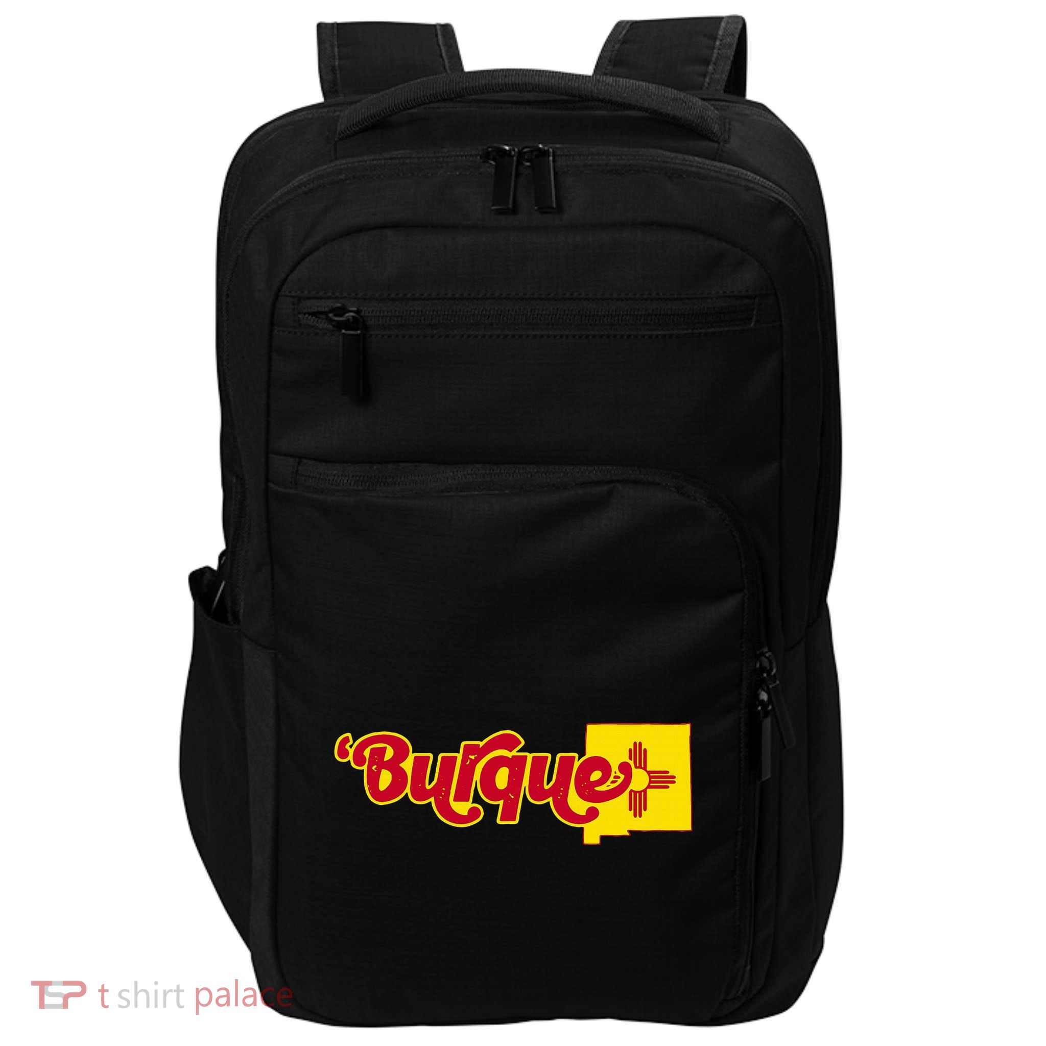 Born In Burque Albuquerque New Mexico Zia Sun Souvenir Impact Tech Backpack