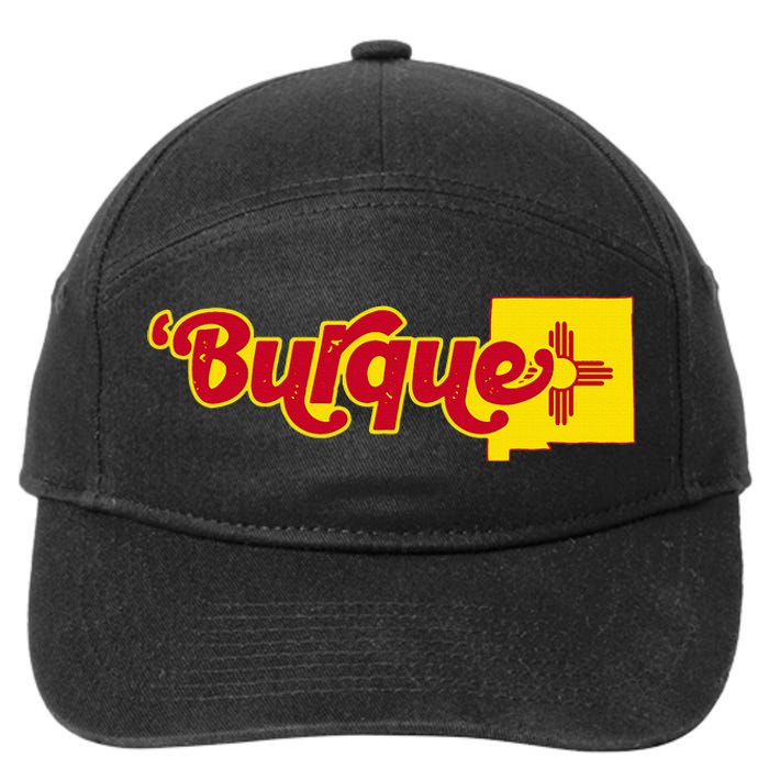 Born In Burque Albuquerque New Mexico Zia Sun Souvenir 7-Panel Snapback Hat