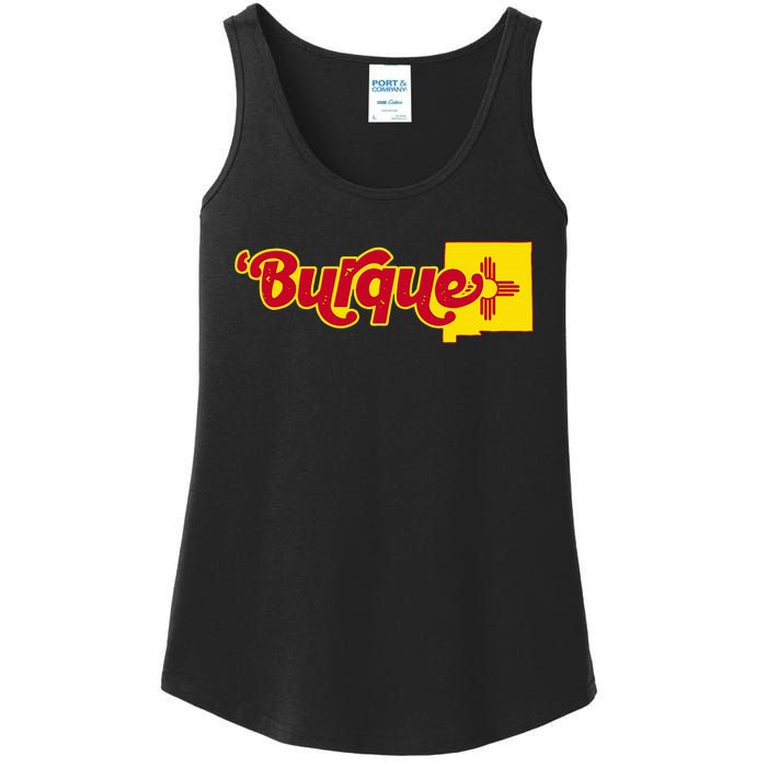 Born In Burque Albuquerque New Mexico Zia Sun Souvenir Ladies Essential Tank