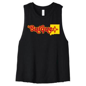 Born In Burque Albuquerque New Mexico Zia Sun Souvenir Women's Racerback Cropped Tank