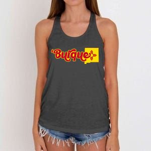 Born In Burque Albuquerque New Mexico Zia Sun Souvenir Women's Knotted Racerback Tank