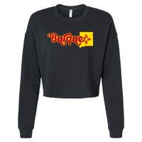 Born In Burque Albuquerque New Mexico Zia Sun Souvenir Cropped Pullover Crew