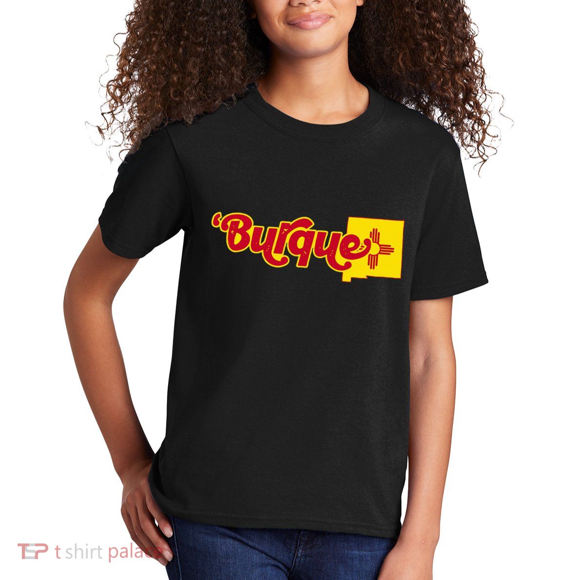 Born In Burque Albuquerque New Mexico Zia Sun Souvenir Kids T-Shirt