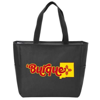 Born In Burque Albuquerque New Mexico Zia Sun Souvenir Zip Tote Bag