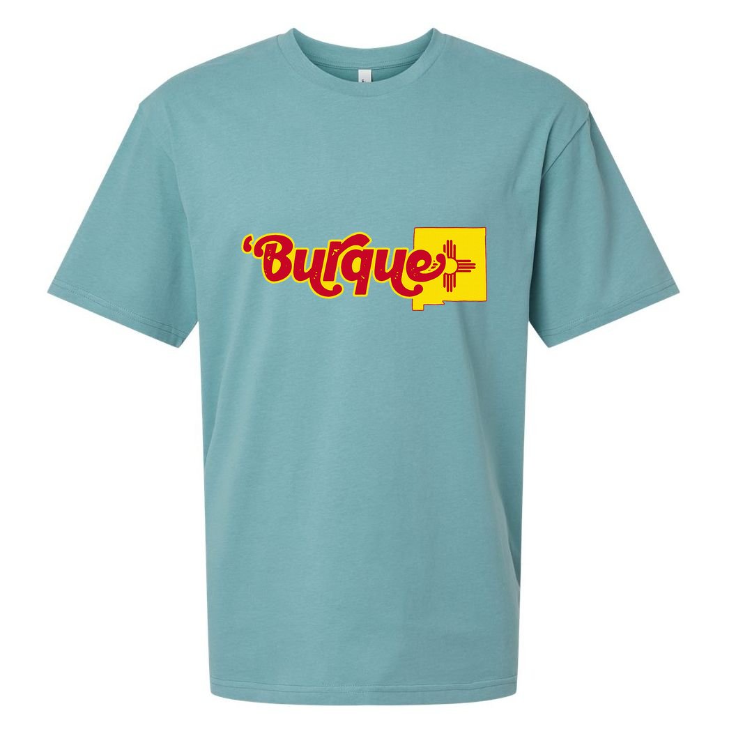 Born In Burque Albuquerque New Mexico Zia Sun Souvenir Sueded Cloud Jersey T-Shirt