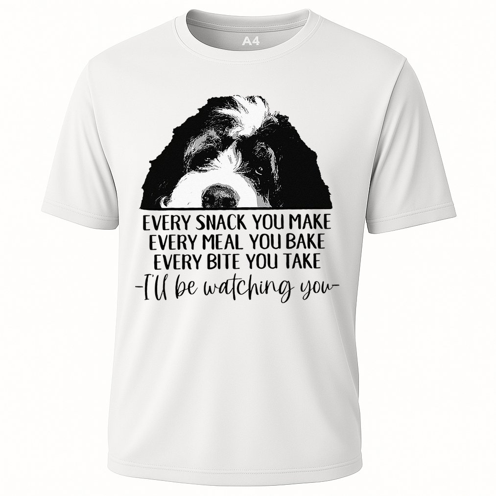 Bernedoodle Ill Be Watching You Bernedoodle Dog Lovers Gift Cooling Performance Crew T-Shirt