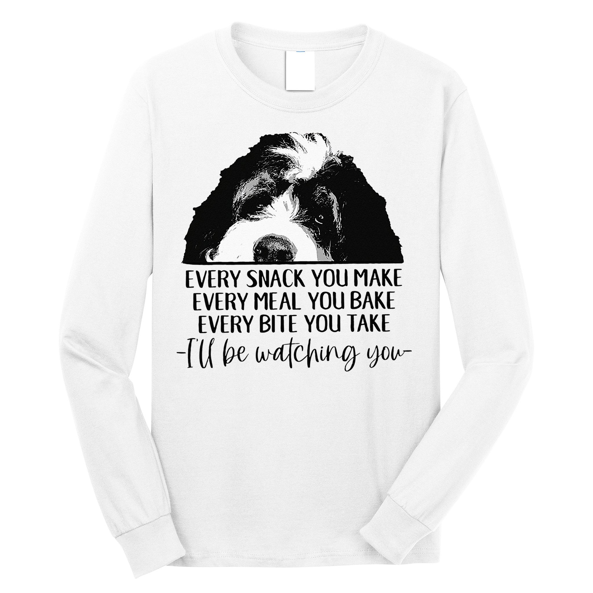 Bernedoodle Ill Be Watching You Bernedoodle Dog Lovers Gift Long Sleeve Shirt