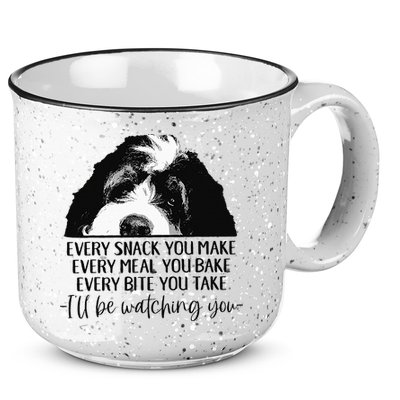 Bernedoodle Ill Be Watching You Bernedoodle Dog Lovers Gift 15oz Campfire Ceramic Mug