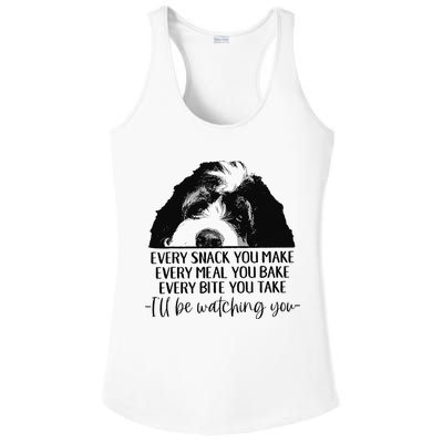 Bernedoodle Ill Be Watching You Bernedoodle Dog Lovers Gift Ladies PosiCharge Competitor Racerback Tank