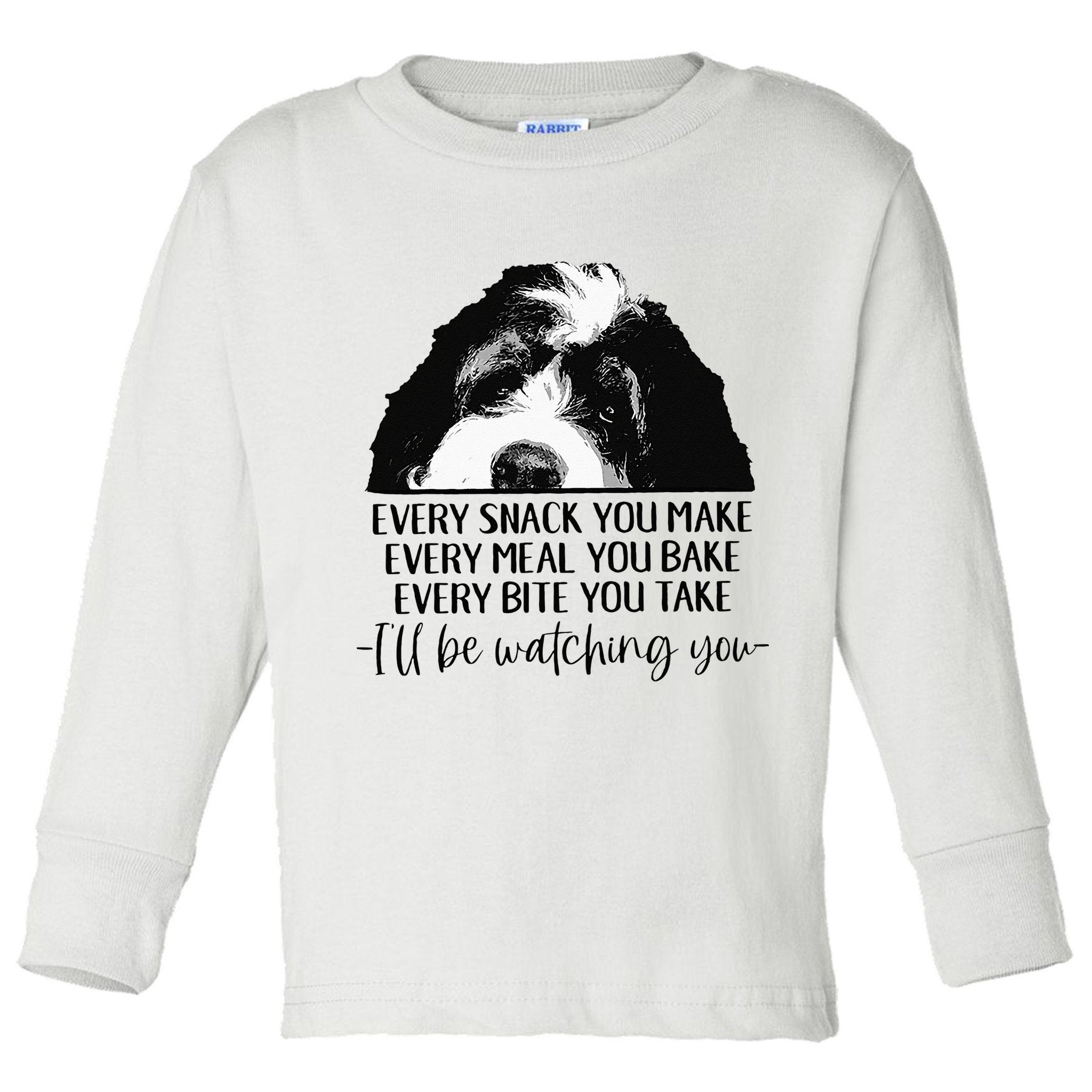 Bernedoodle Ill Be Watching You Bernedoodle Dog Lovers Gift Toddler Long Sleeve Shirt