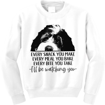 Bernedoodle Ill Be Watching You Bernedoodle Dog Lovers Gift Kids Sweatshirt