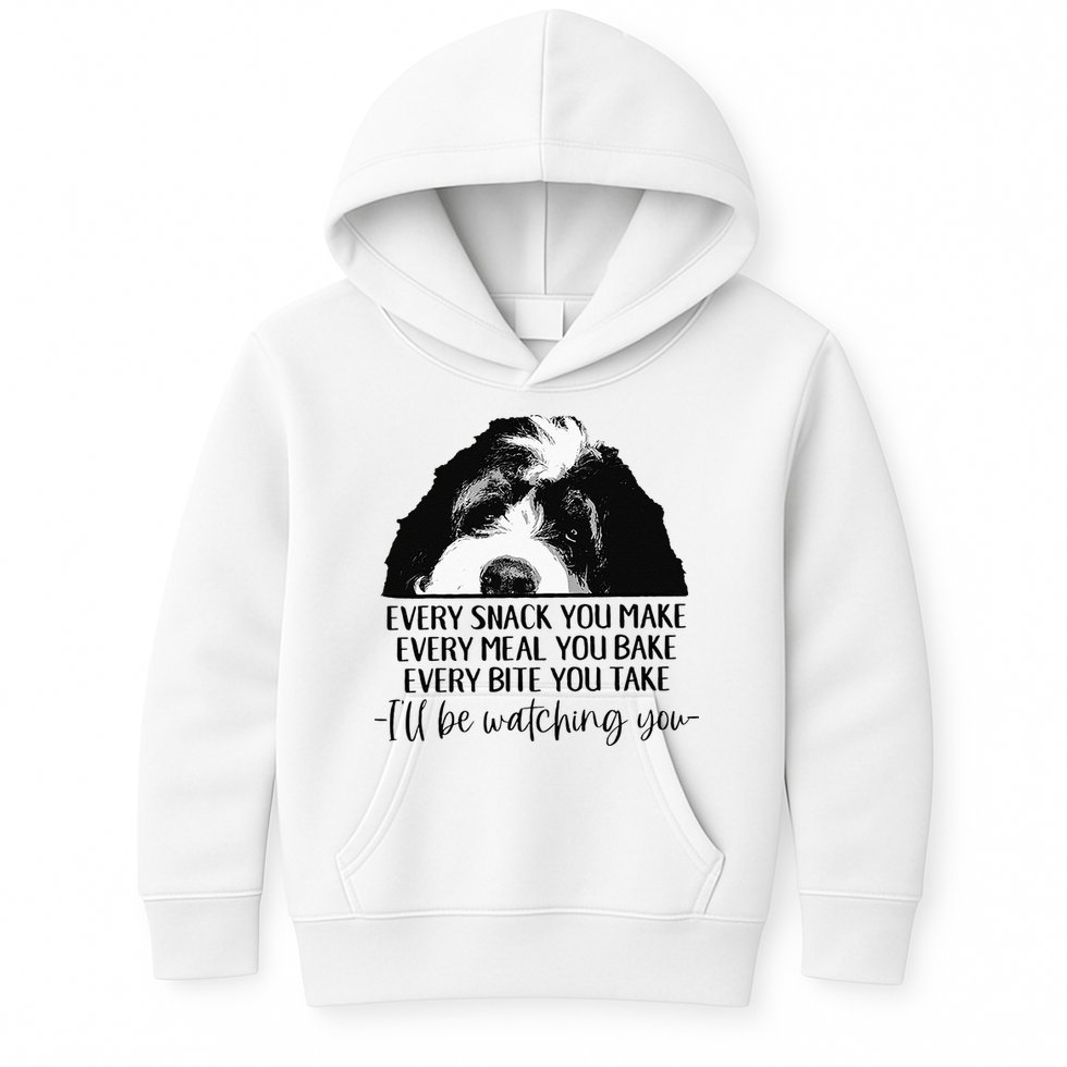 Bernedoodle Ill Be Watching You Bernedoodle Dog Lovers Gift Kids Hoodie