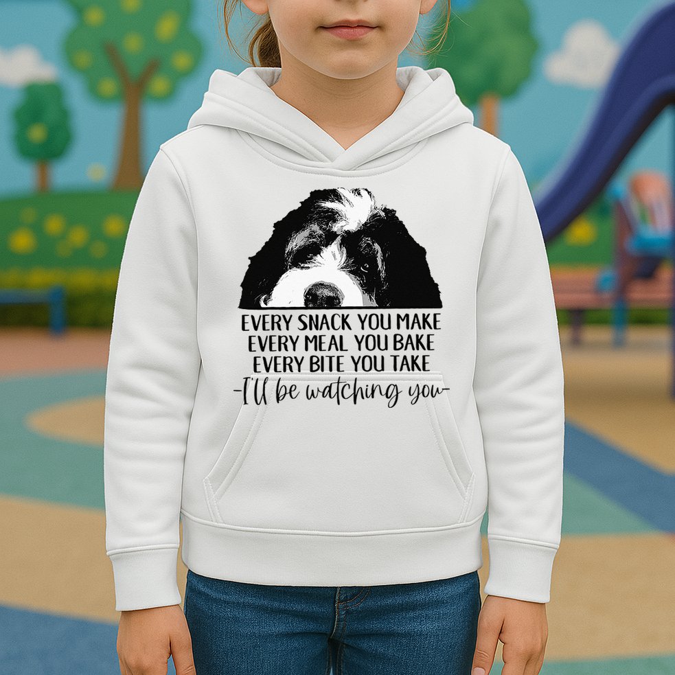 Bernedoodle Ill Be Watching You Bernedoodle Dog Lovers Gift Kids Hoodie
