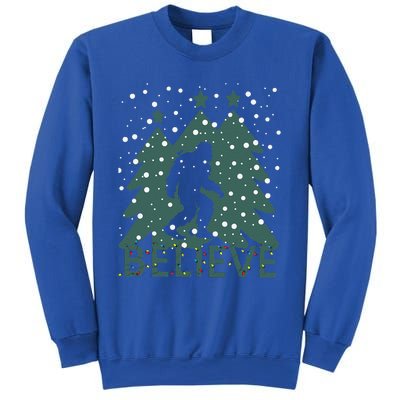 Believe In Bigfoot Christmas Lights Funny Sasquatch Sweatshirt