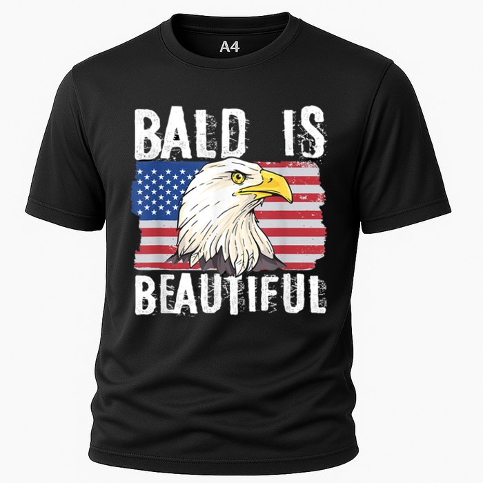 Bald Is Beautiful 4th Of July Independence Day Bald Eagle Cooling Performance Crew T-Shirt