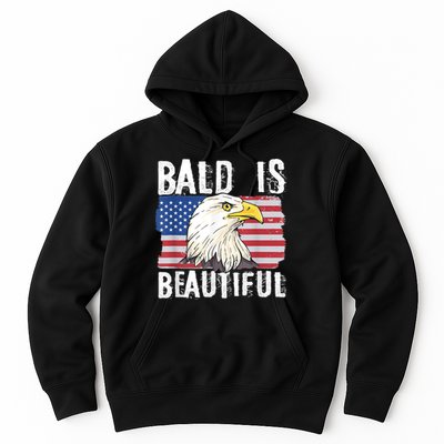 Bald Is Beautiful 4th Of July Independence Day Bald Eagle Hoodie